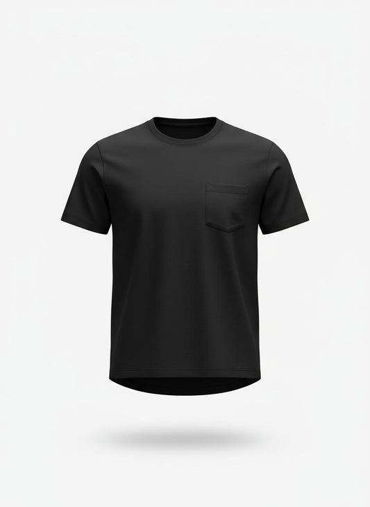 Black Pocket T-Shirt for Men