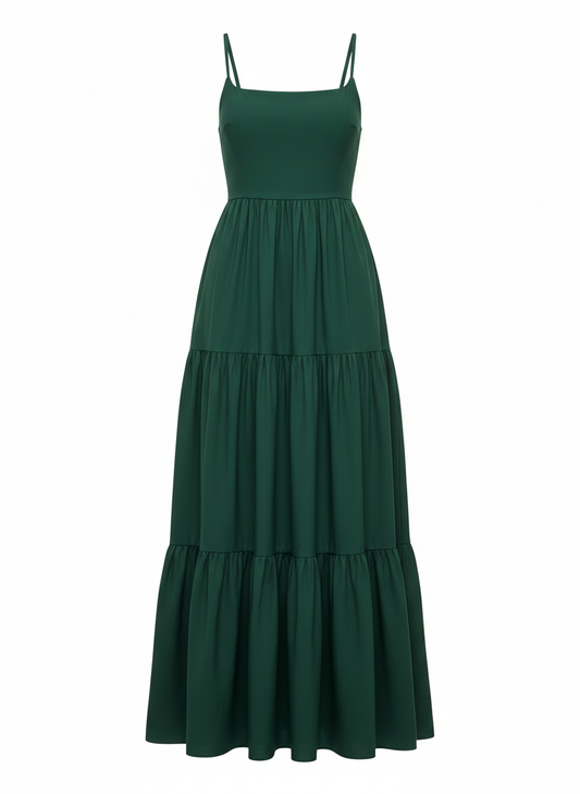 Emerald Tiered Maxi Dress for Women